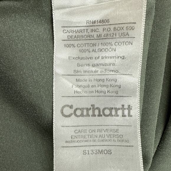 2 Carhartt Mens Relaxed Fit Short Sleeve Button Down Shirt XL Tall Olive Green - Picture 11 of 14